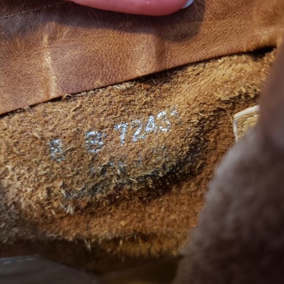 Frye heeled ankle bootie leather brown buckle side zip 8 - Picture 9 of 9